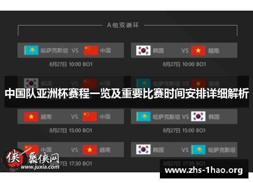 中国队亚洲杯赛程一览及重要比赛时间安排详细解析